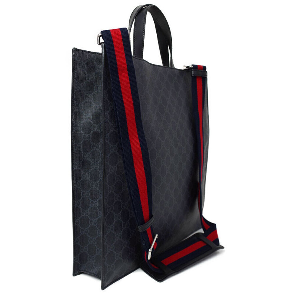 Gucci Tote GG Black GG TIGER Soft Canvas Bag Courrier Supreme Cat Night